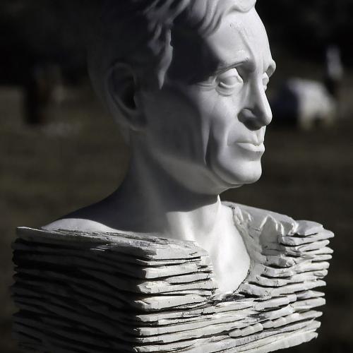 BUSTE DE CHARLES AZNAVOUR - MARBRE DE CARRARE- DE FAYKOD